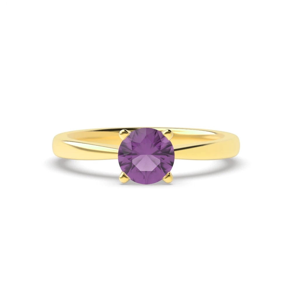 4 Prong Yellow Gold V shaped Engagement Rings