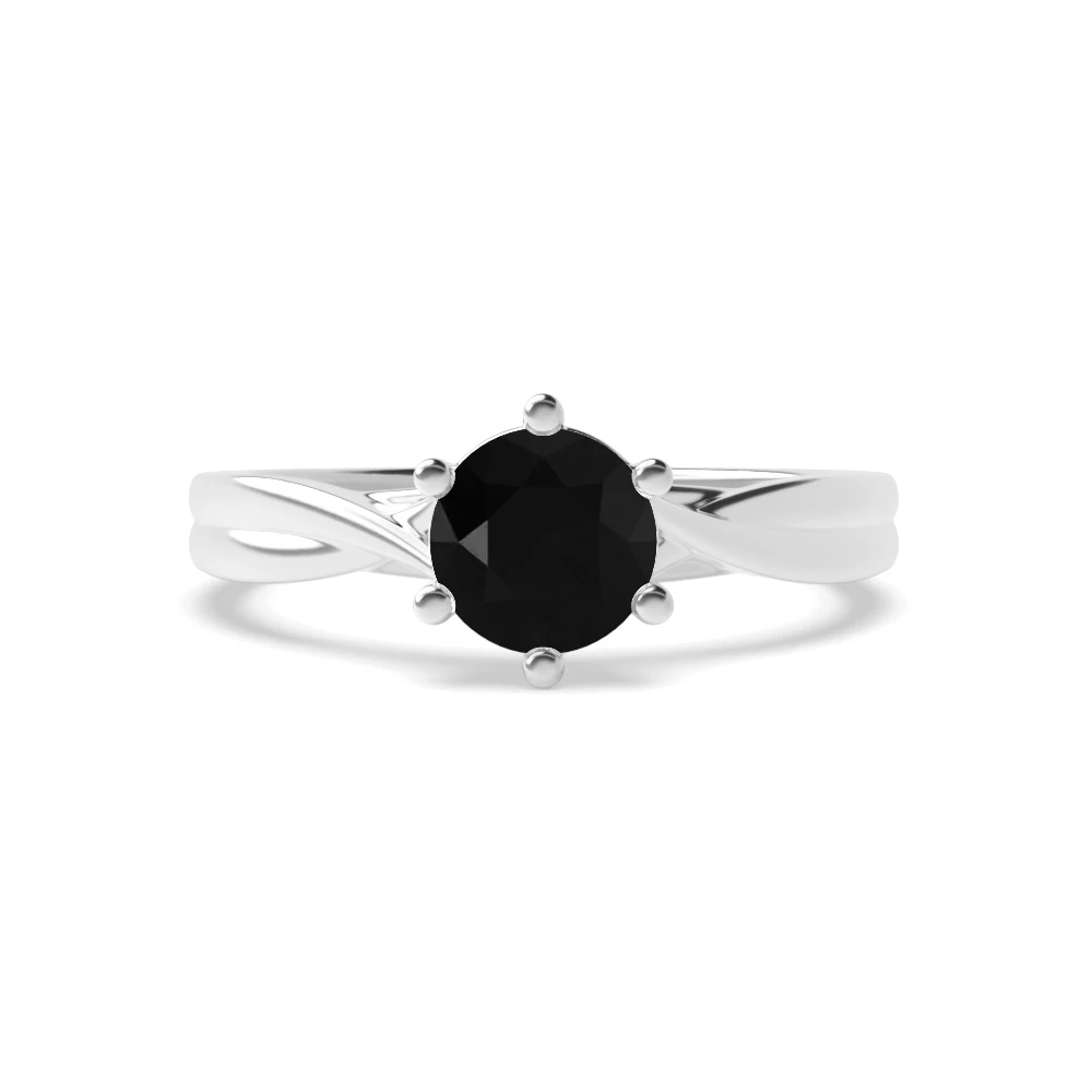 6 Prong Cross over shoulder Unique Engagement Rings
