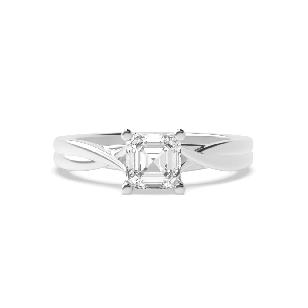 6 Prong Cross over shoulder Unique Engagement Rings