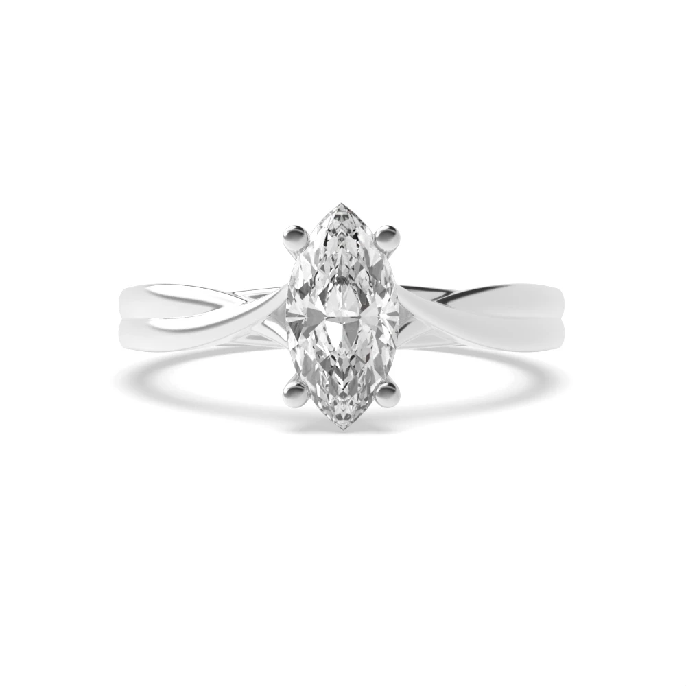 6 Prong Cross over shoulder Unique Engagement Rings