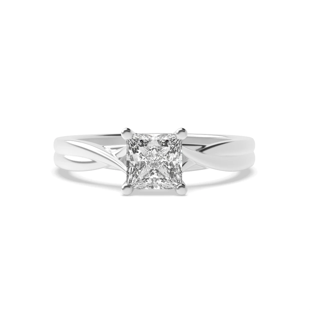 6 Prong Cross over shoulder Unique Engagement Rings