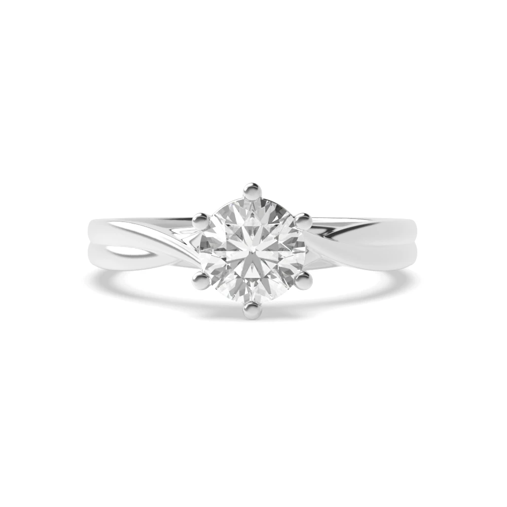 6 Prong Cross over shoulder Unique Engagement Rings