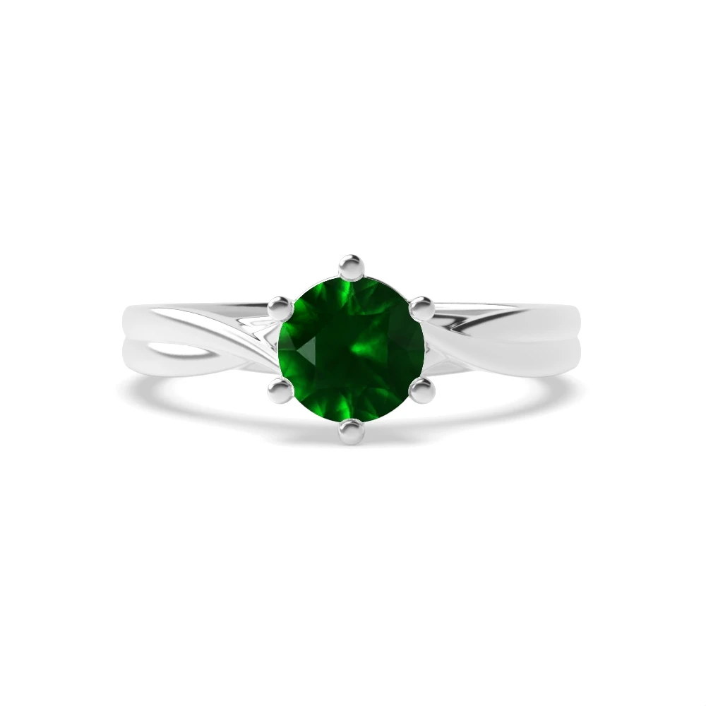 6 Prong Cross over shoulder Unique Engagement Rings