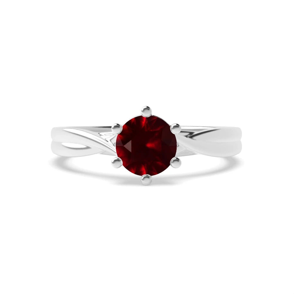 6 Prong Cross over shoulder Unique Engagement Rings