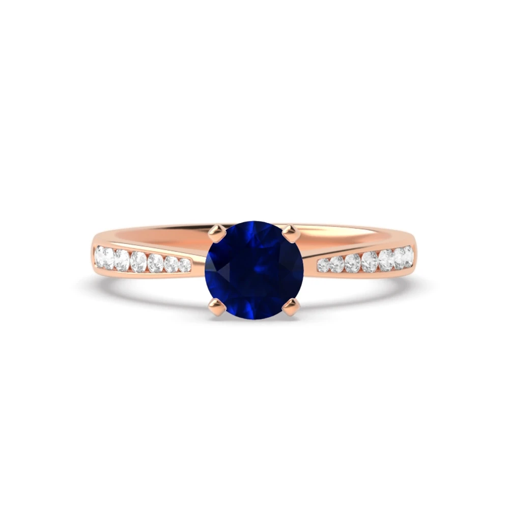 4 Prong Rose Gold Classic tapered shank Engagement Rings