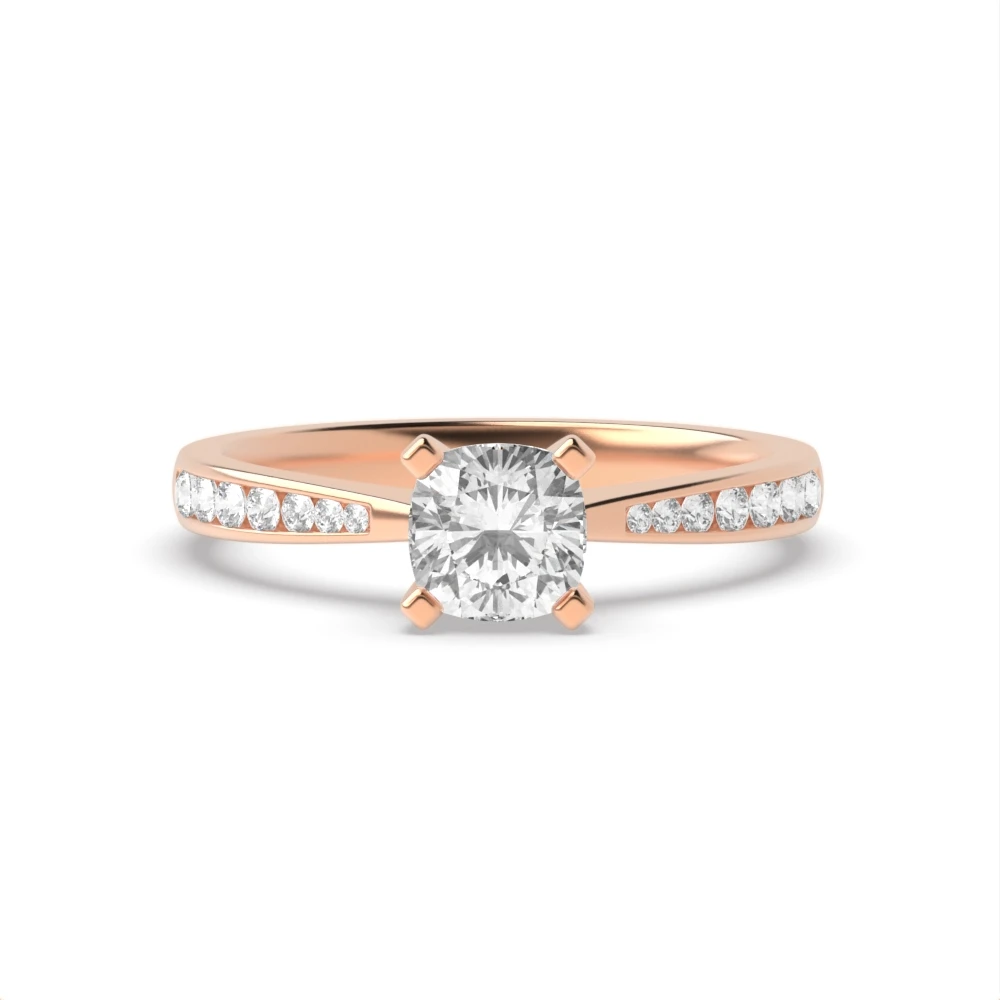 4 Prong Rose Gold Classic tapered shank Engagement Rings