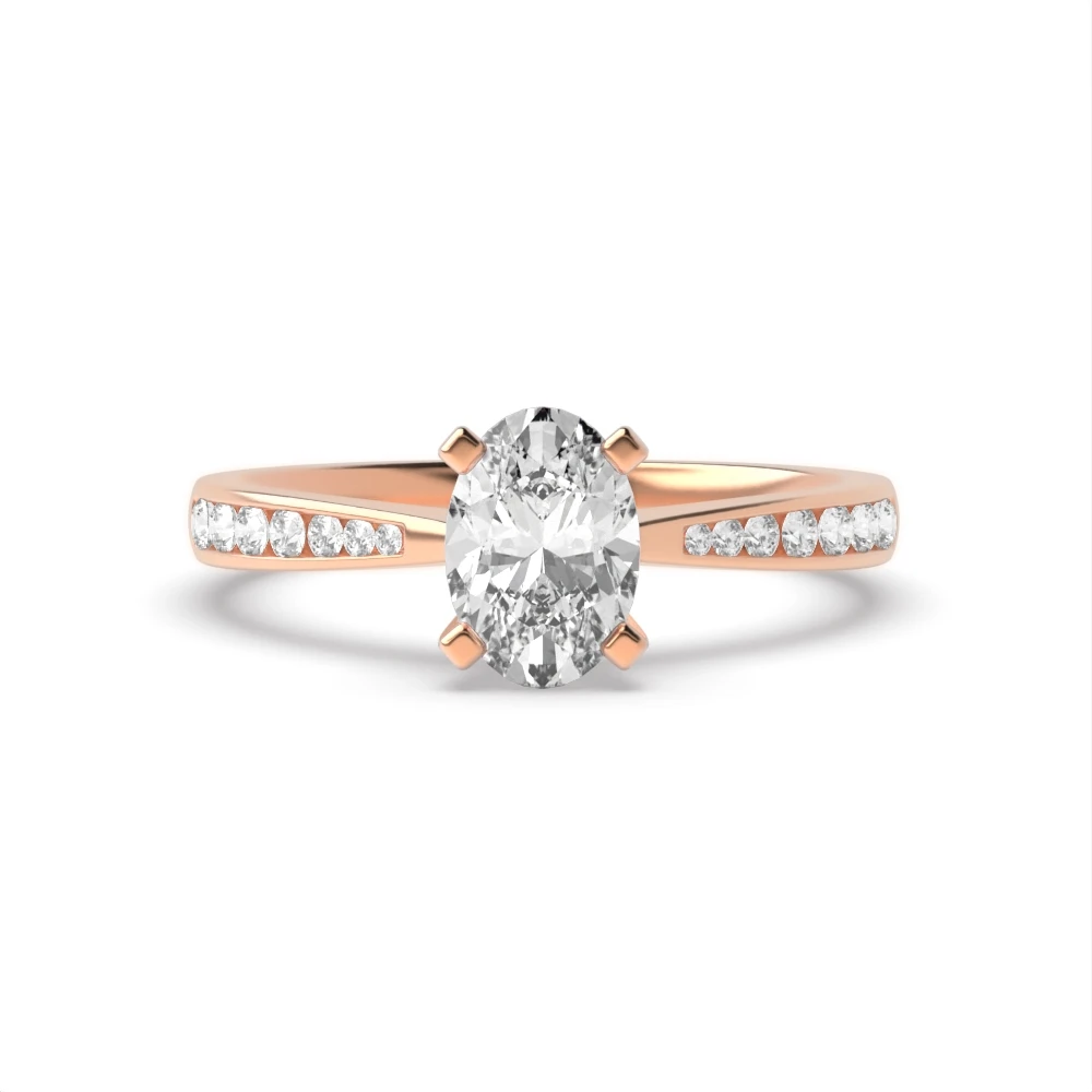 4 Prong Rose Gold Classic tapered shank Engagement Rings