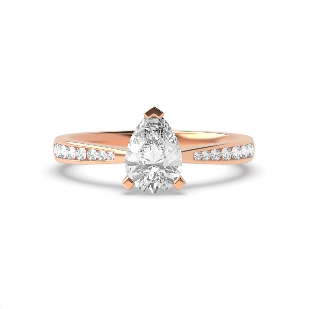 4 Prong Rose Gold Classic tapered shank Engagement Rings