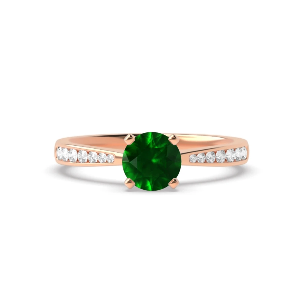 4 Prong Rose Gold Classic tapered shank Engagement Rings