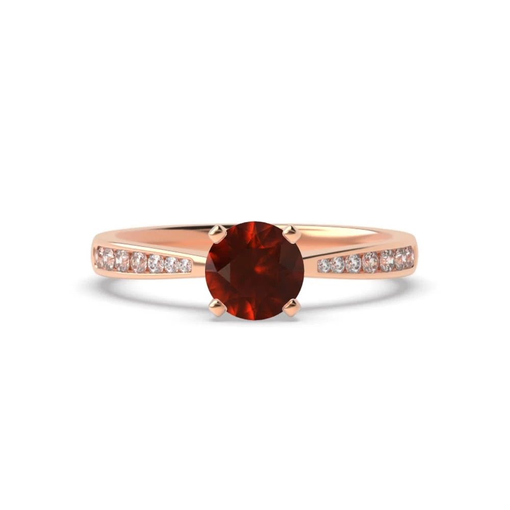 4 Prong Rose Gold Classic tapered shank Engagement Rings