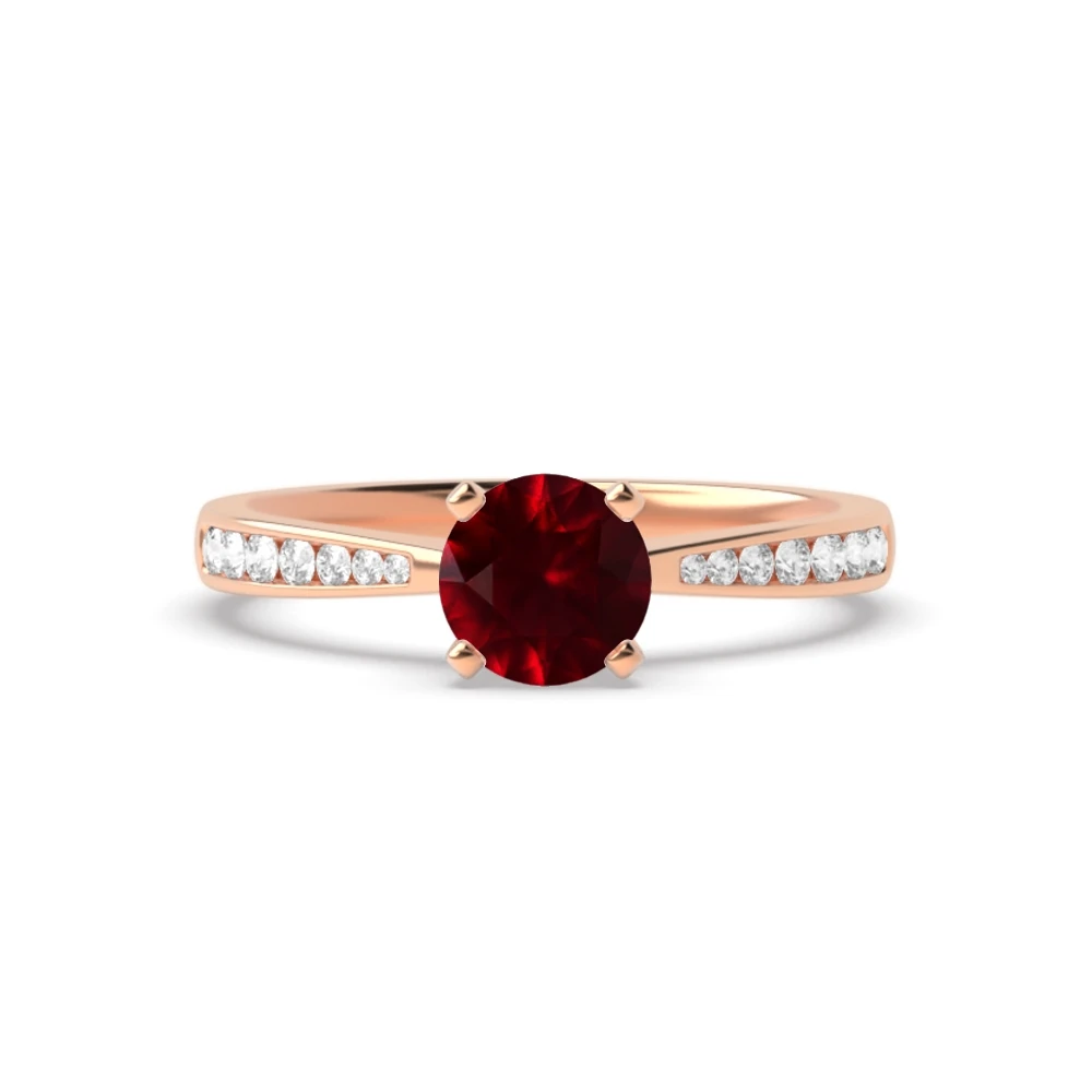 4 Prong Rose Gold Classic tapered shank Engagement Rings
