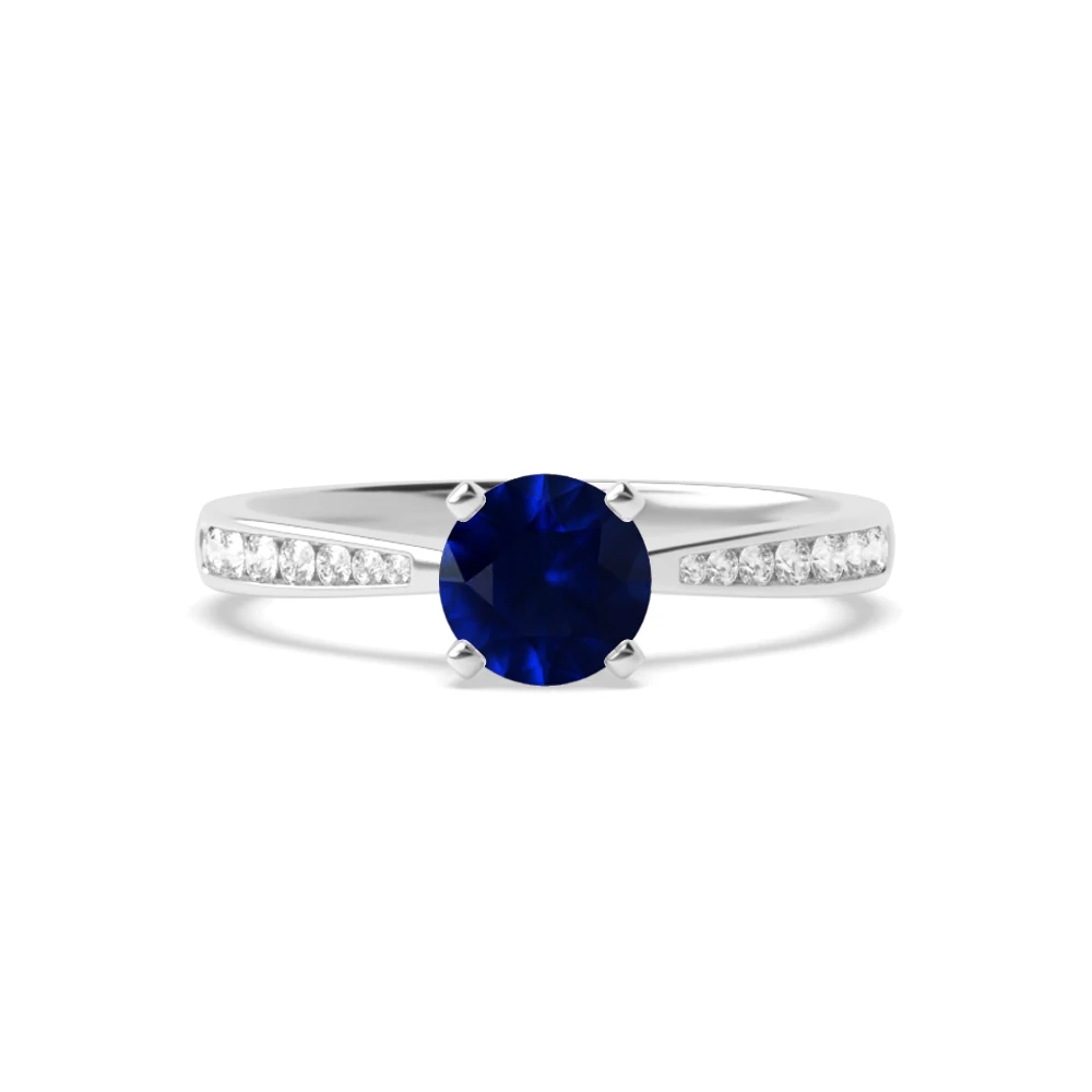 4 Prong Platinum Classic tapered shank Engagement Rings