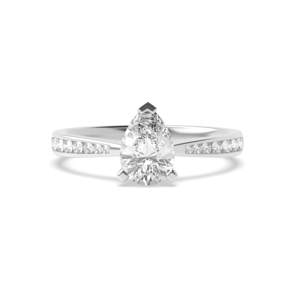 4 Prong Platinum Classic tapered shank Engagement Rings
