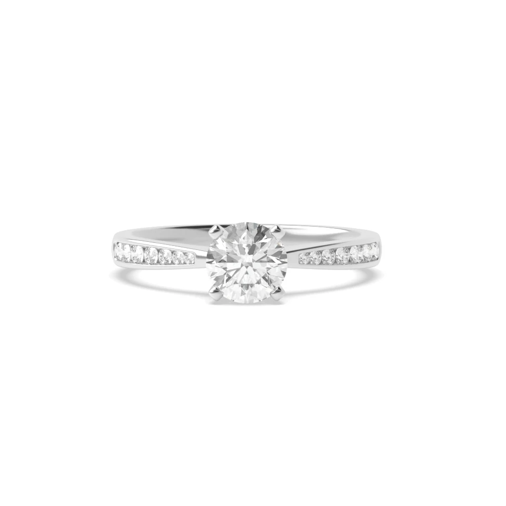 4 Prong White Gold Classic tapered shank Engagement Rings