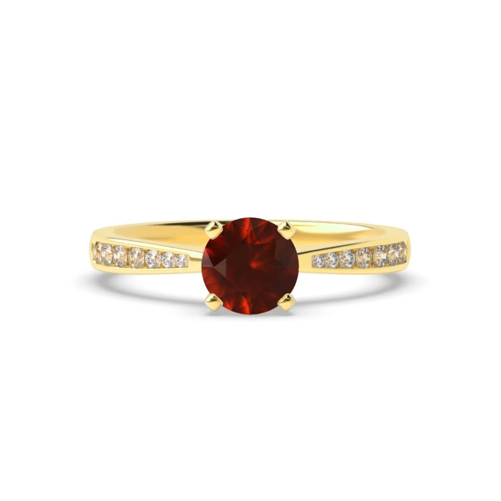 4 Prong Yellow Gold Classic tapered shank Engagement Rings