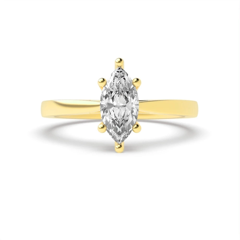 4 Prong Yellow Gold Classic Engagement Rings