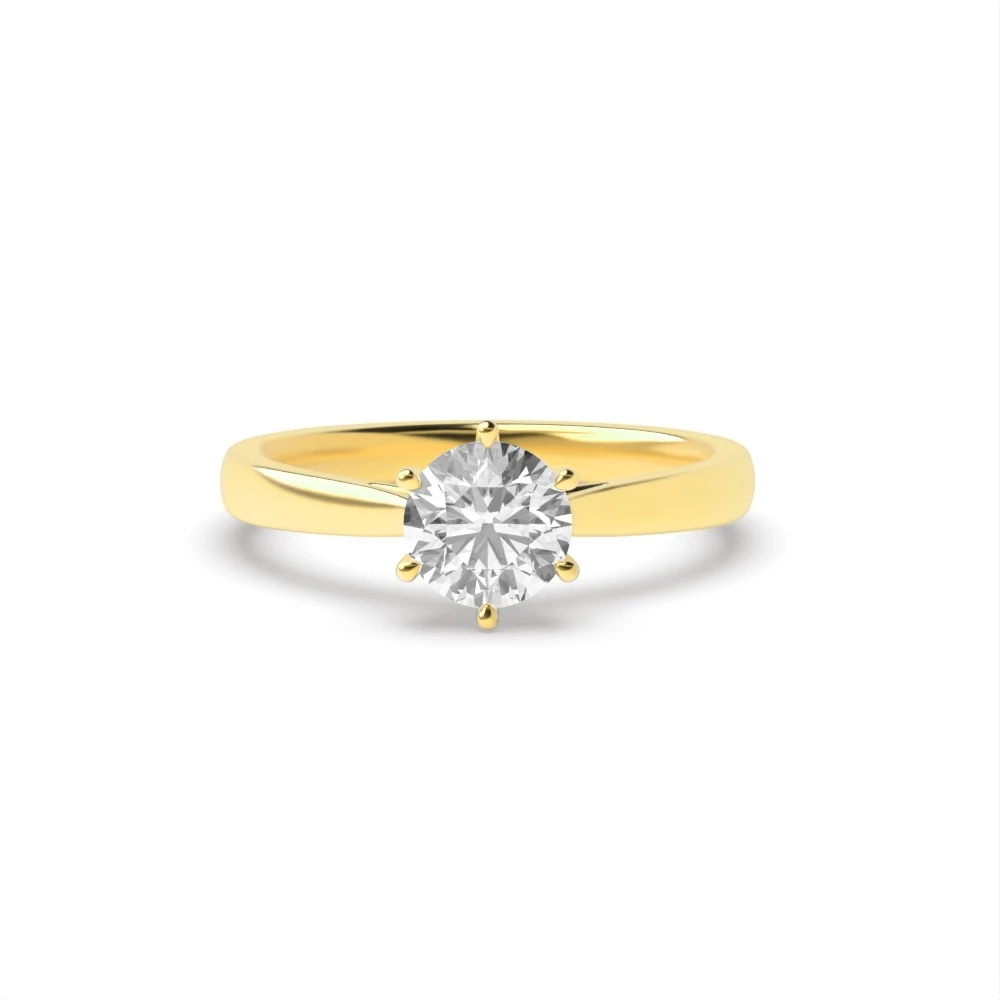 6 Prong Yellow Gold Flower setting Sale Engagement Rings