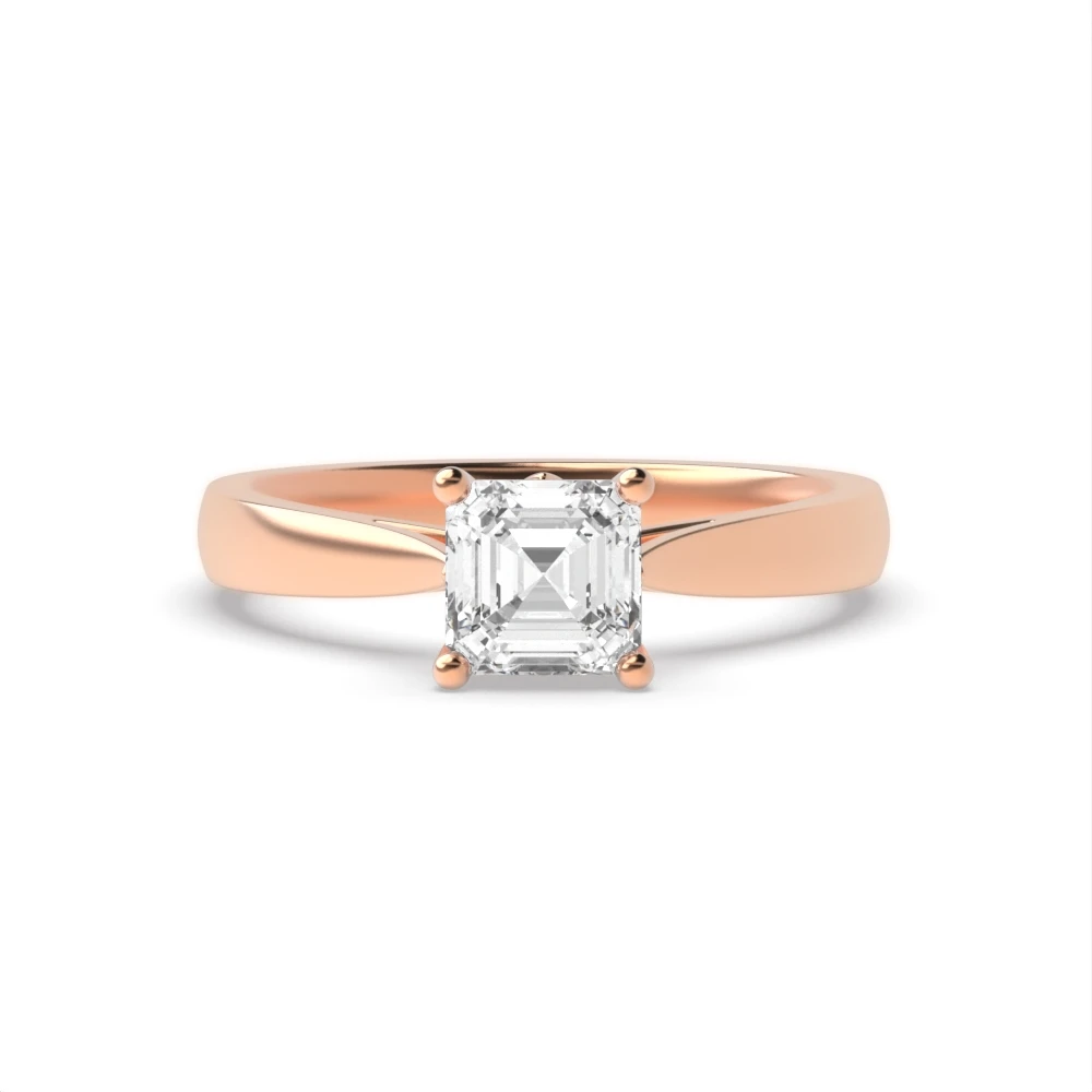 4 Prong Rose Gold Flower petal style Engagement Rings