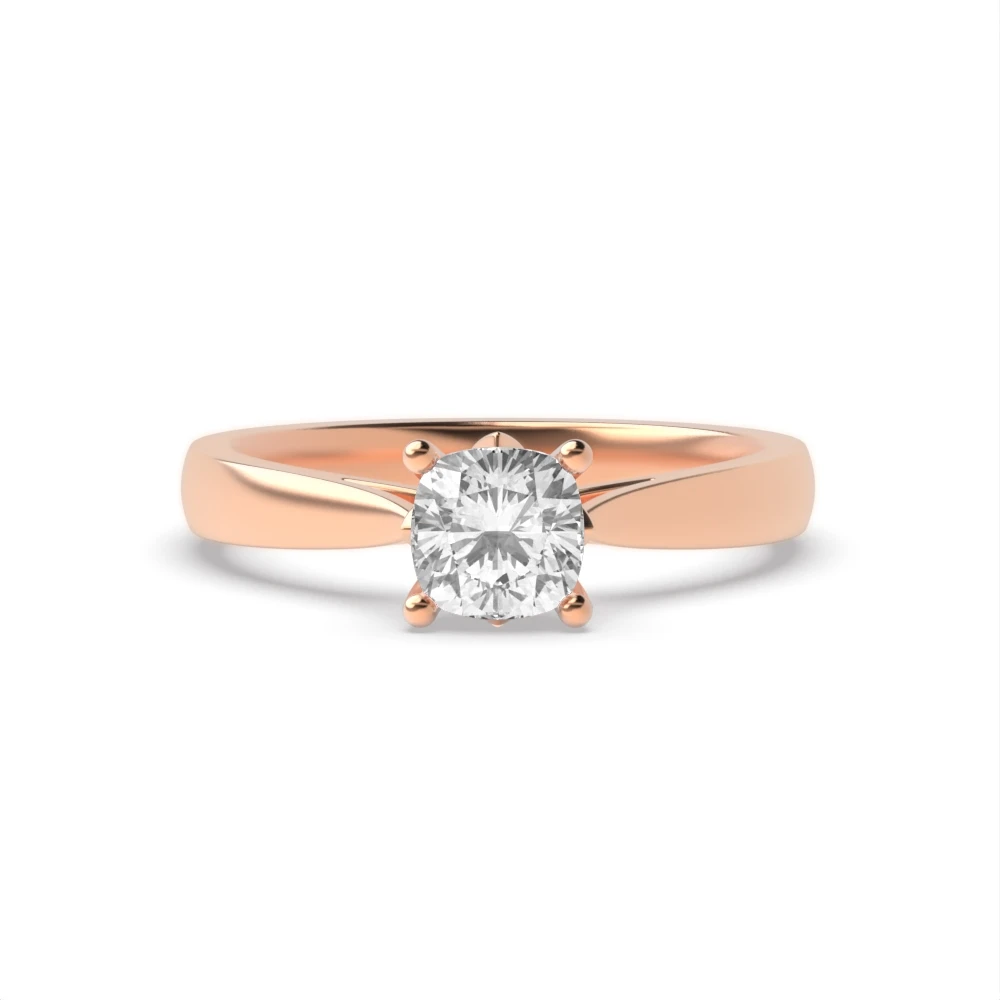 4 Prong Rose Gold Flower petal style Engagement Rings