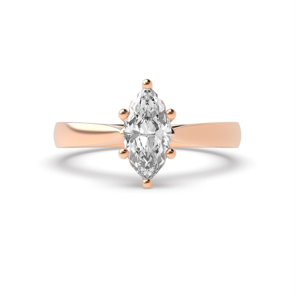 4 Prong Rose Gold Flower petal style Engagement Rings