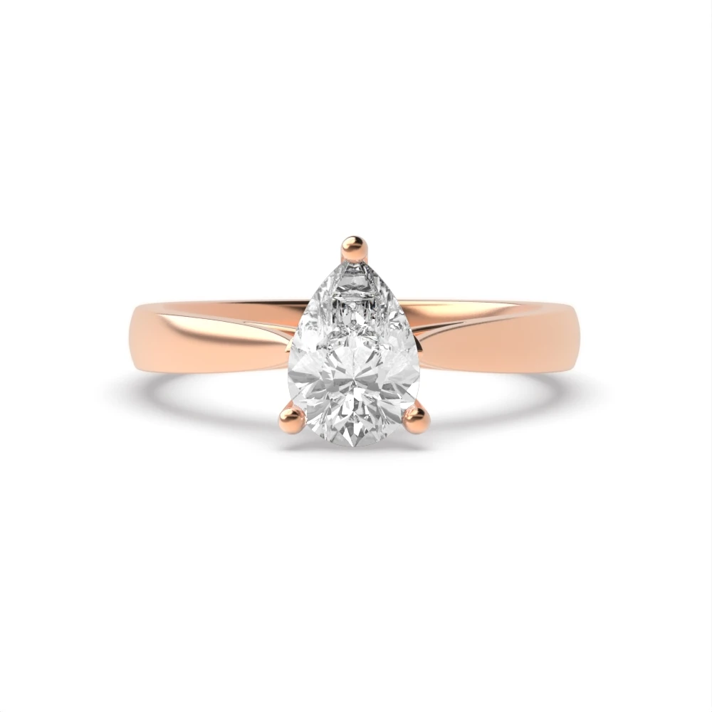 4 Prong Rose Gold Flower petal style Engagement Rings