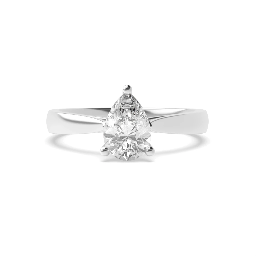 4 Prong Platinum Flower petal style Engagement Rings