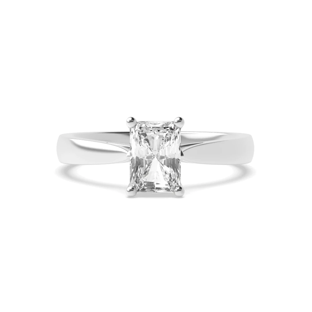 4 Prong White Gold Flower petal style Engagement Rings