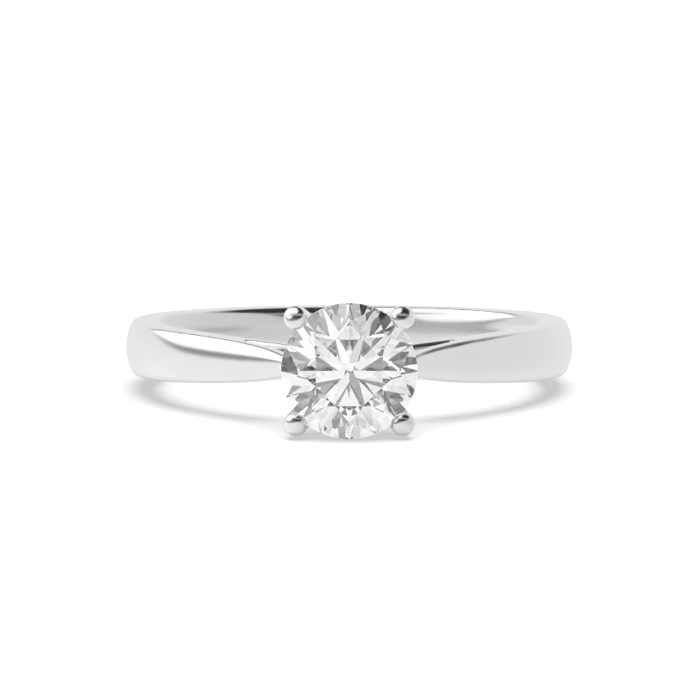 4 Prong White Gold Flower petal style Engagement Rings