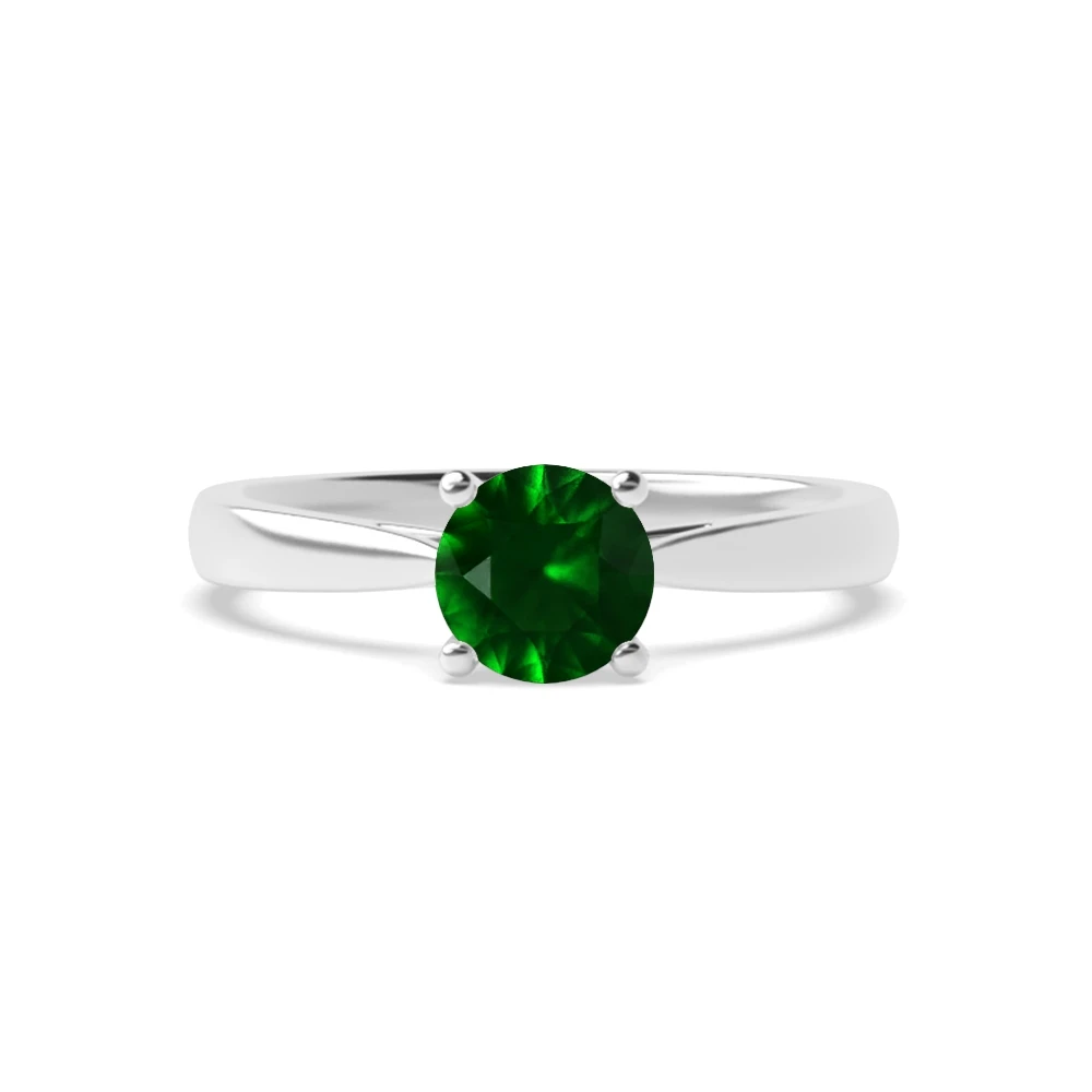4 Prong Platinum Flower petal style Solitaire Engagement Rings