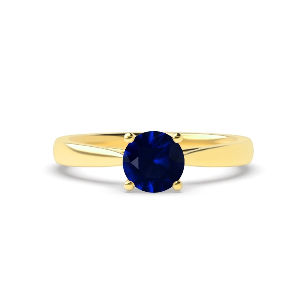 4 Prong Yellow Gold Flower petal style Engagement Rings