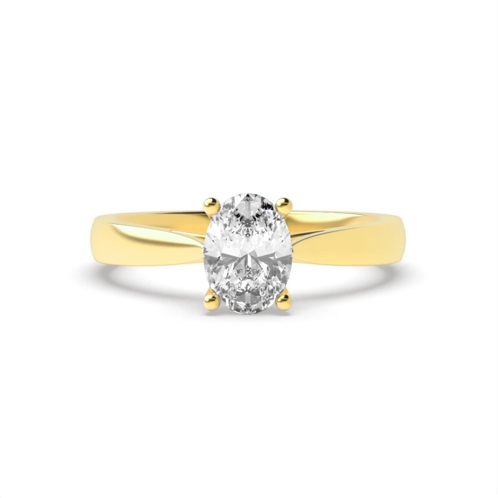 4 Prong Yellow Gold Flower petal style Engagement Rings