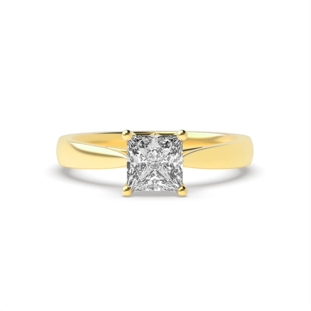 4 Prong Yellow Gold Flower petal style Engagement Rings