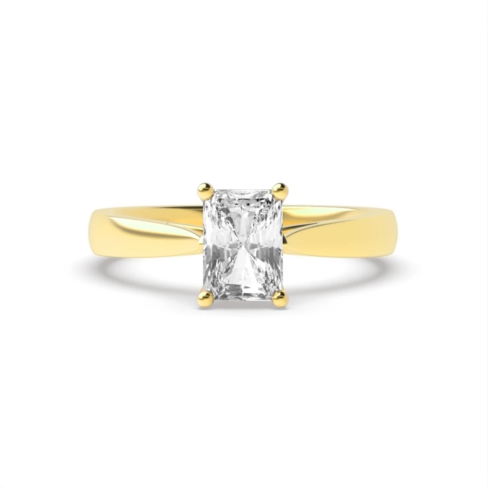 4 Prong Yellow Gold Flower petal style Engagement Rings