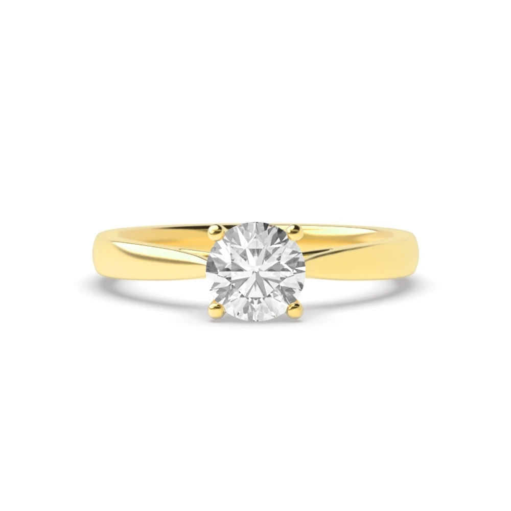 4 Prong Yellow Gold Flower petal style Engagement Rings