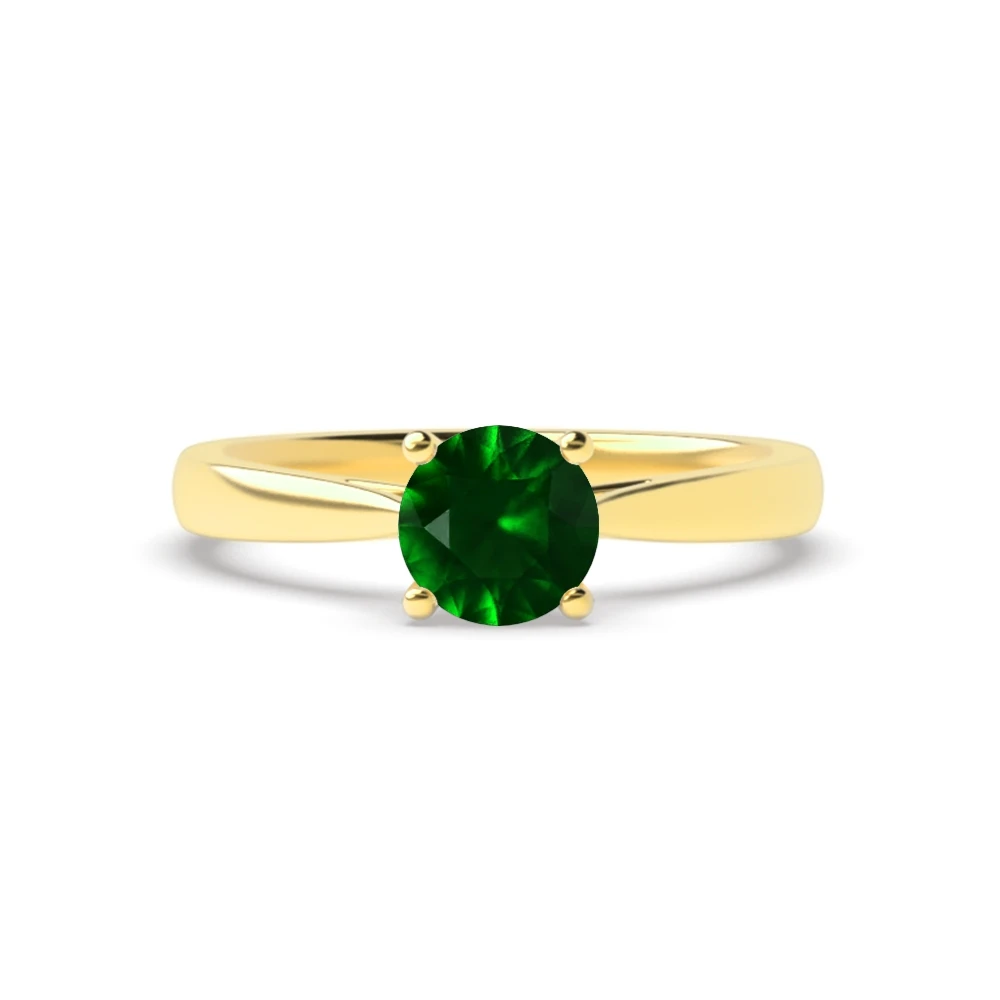4 Prong Yellow Gold Flower petal style Engagement Rings
