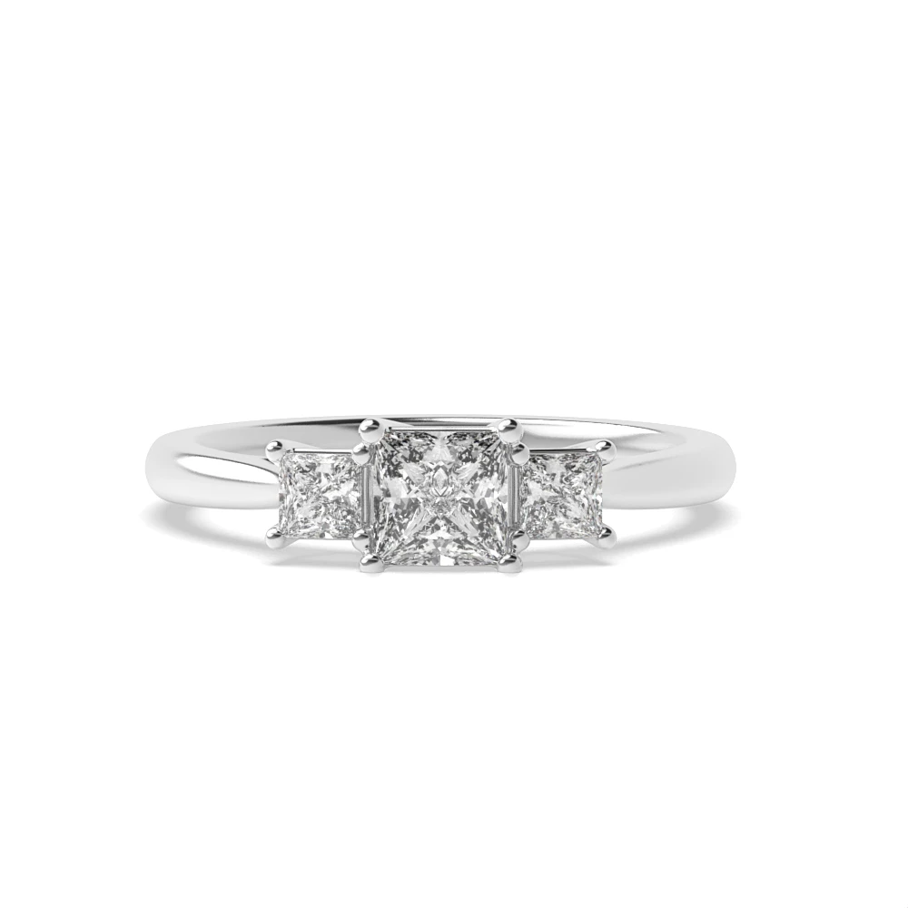 4 Prong Basket set Trilogy Engagement Rings
