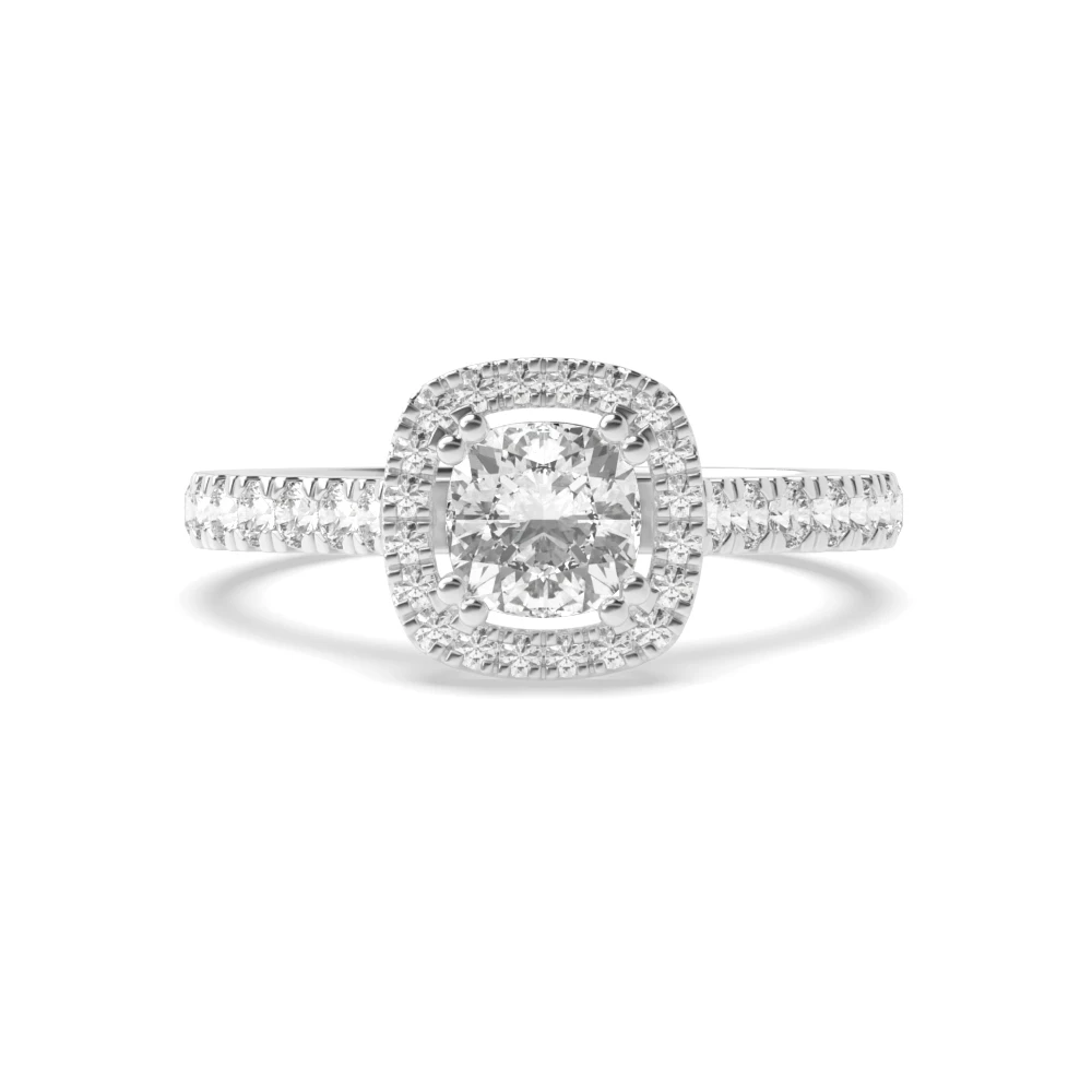 4 Prong Twin claws Halo Engagement Rings