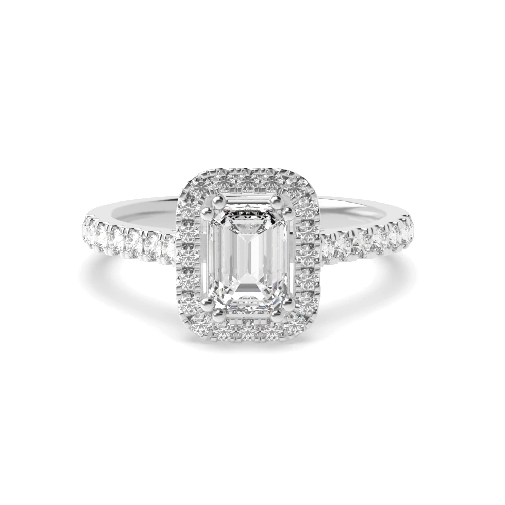 4 Prong Twin claws Halo Engagement Rings