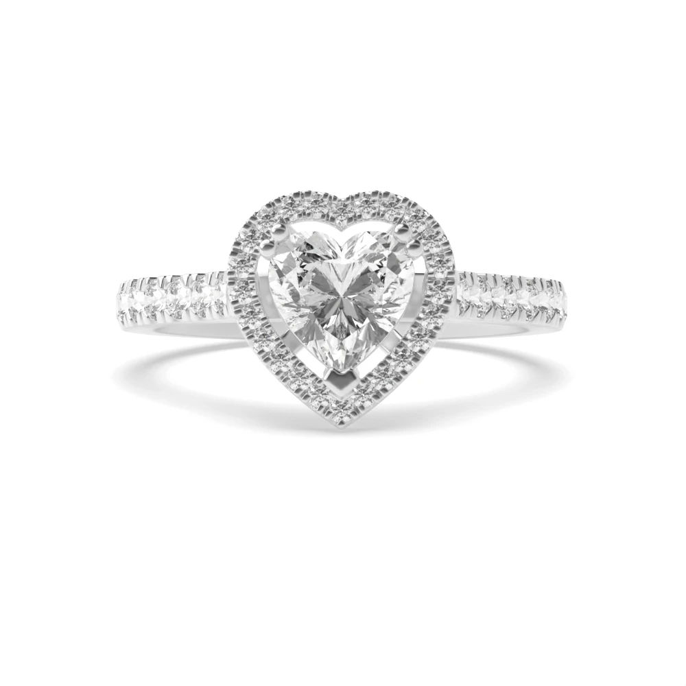 4 Prong Twin claws Halo Engagement Rings