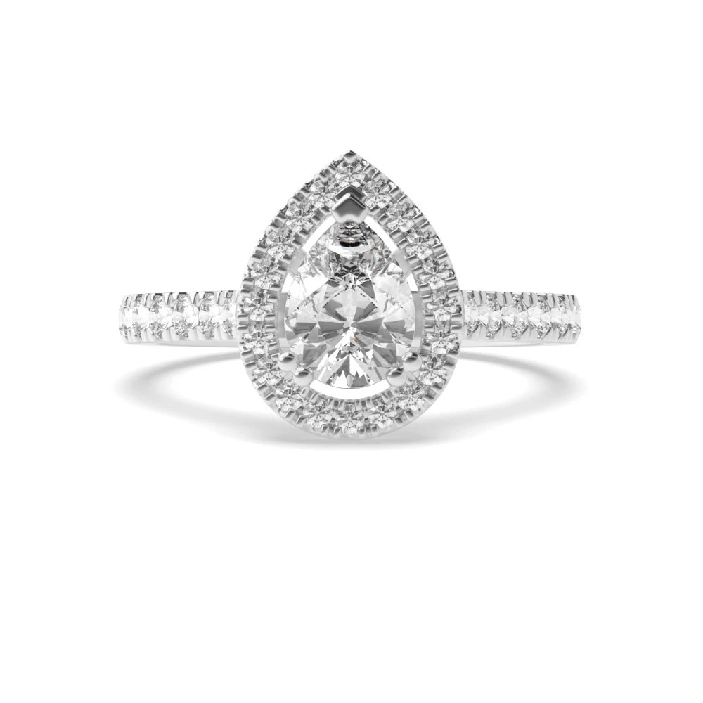 4 Prong Twin claws Halo Engagement Rings