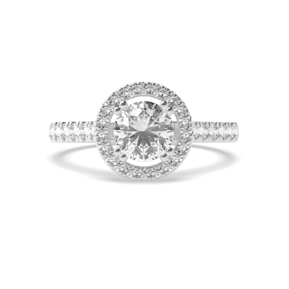 4 Prong Twin claws Halo Engagement Rings