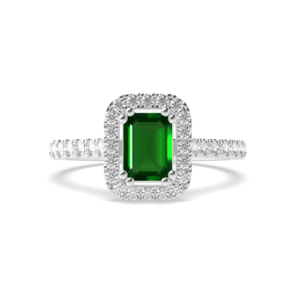 4 Prong Twin claws Halo Engagement Rings