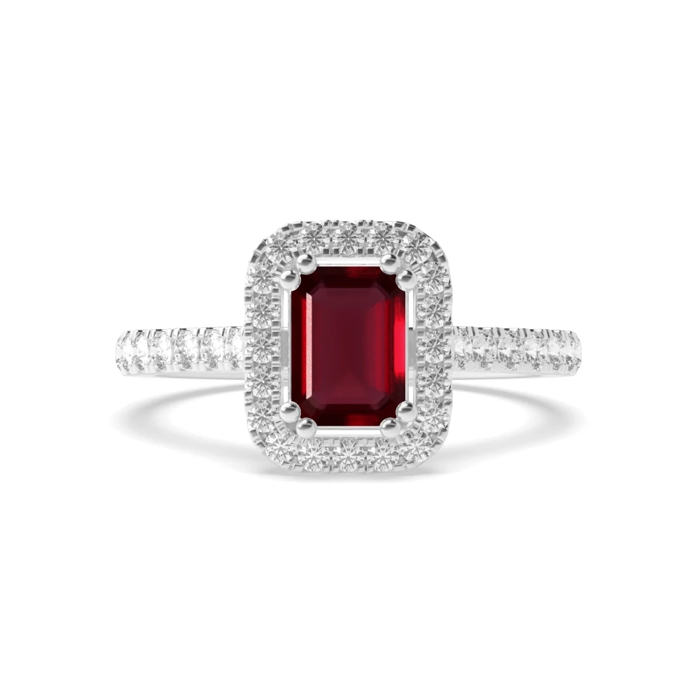 4 Prong Twin claws Halo Engagement Rings