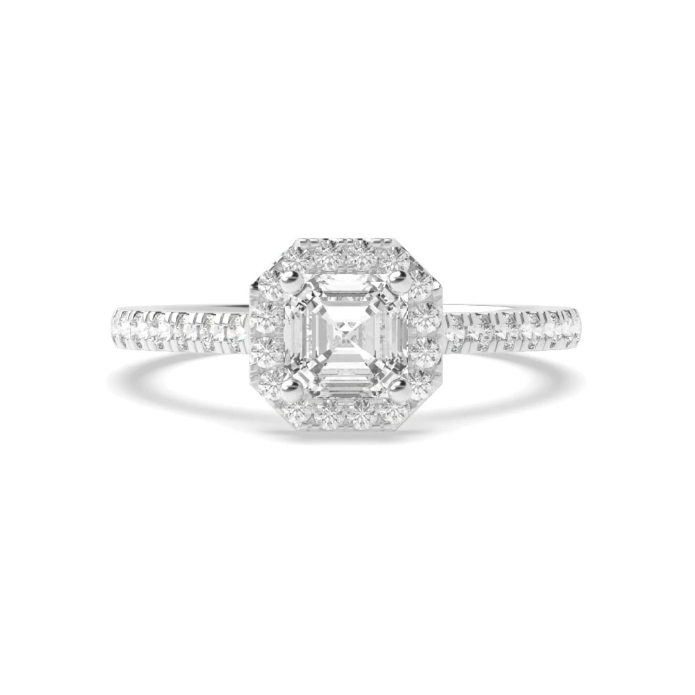 CATHEDRA Shoulder set Halo Engagement Rings