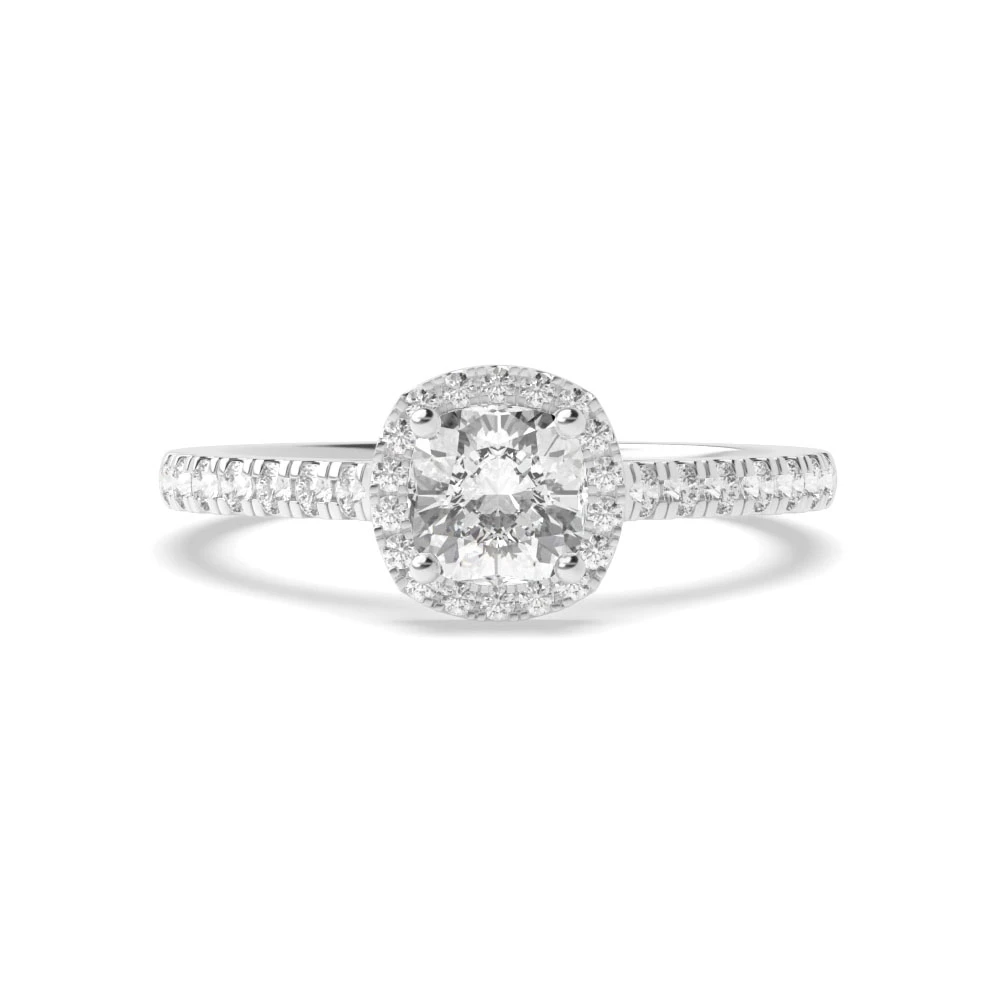 CATHEDRA Shoulder set Halo Engagement Rings