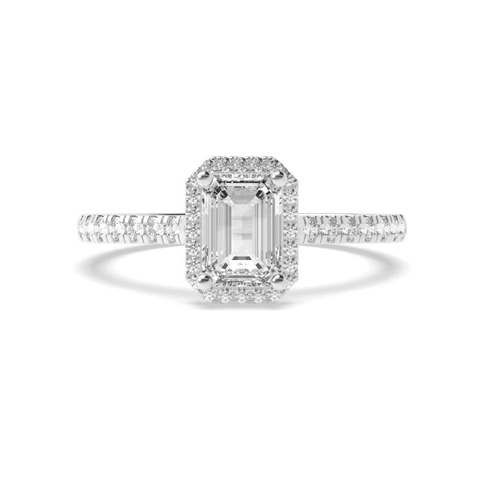 CATHEDRA Shoulder set Halo Engagement Rings
