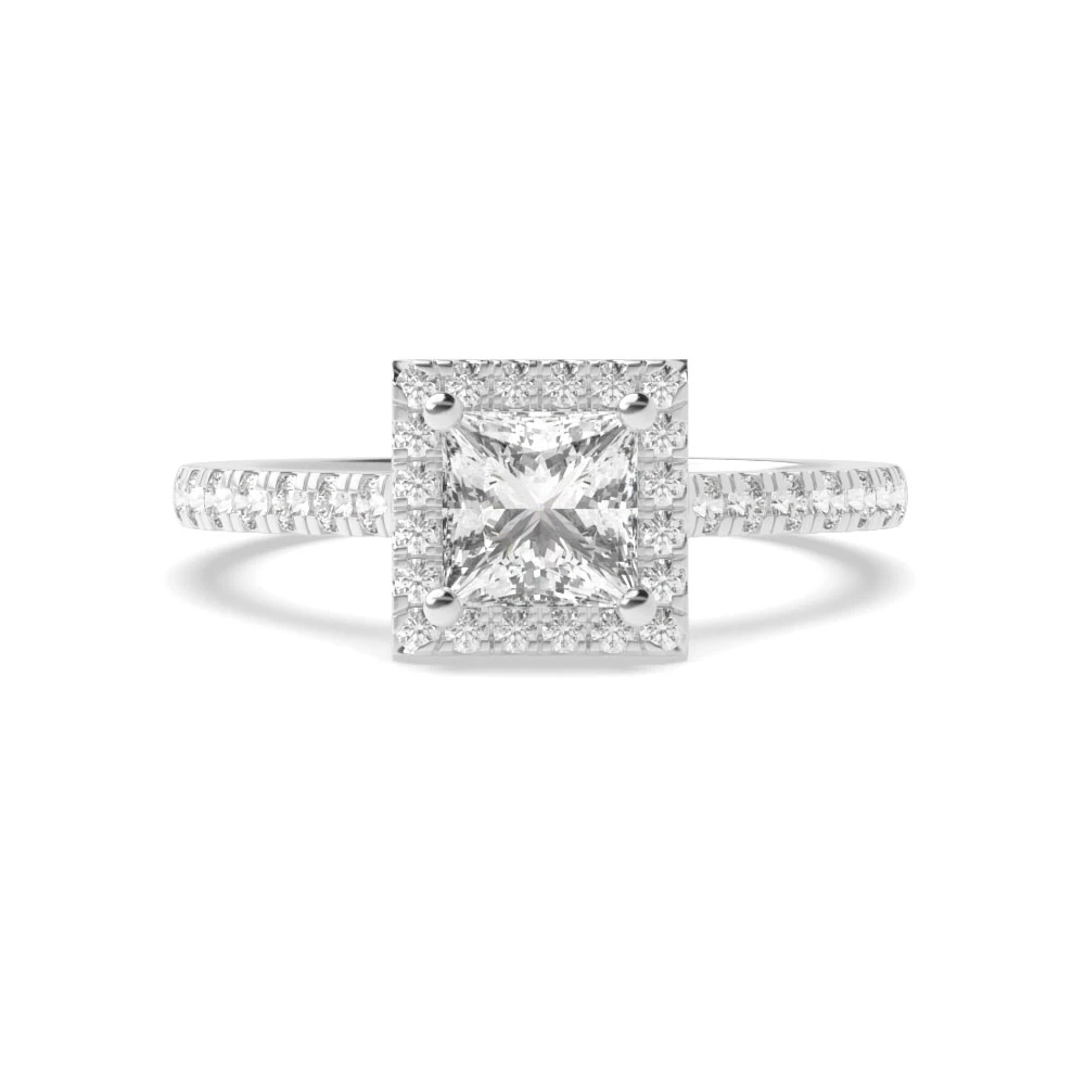 CATHEDRA Shoulder set Halo Engagement Rings
