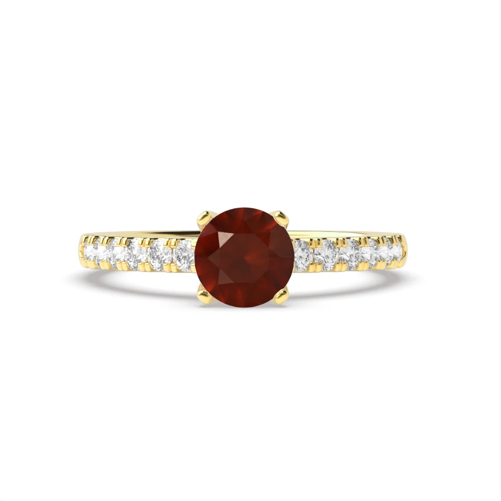 4 Prong Yellow Gold Modern flower style Engagement Rings