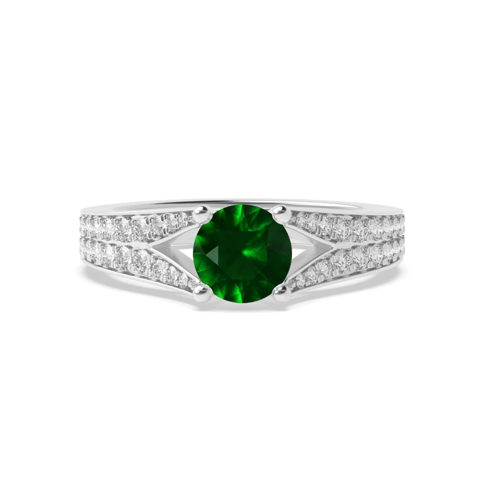 4 Prong Modern fishtail spilt shoulder Unique Engagement Rings