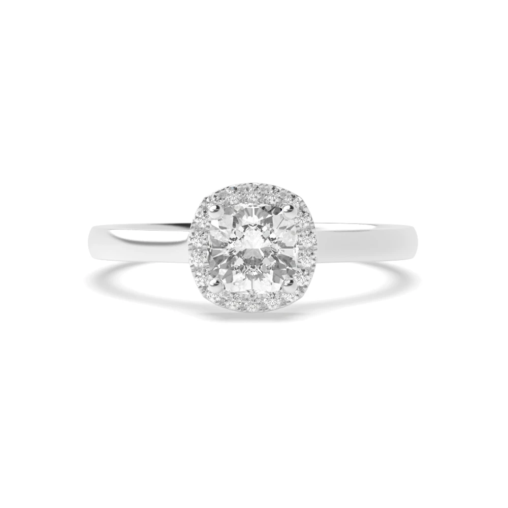 3 Prong Classic plain Halo Engagement Rings